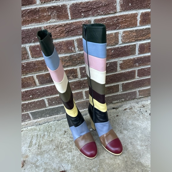 *RARE* Valentino Garvani Striped Leather Boots - Picture 7 of 7